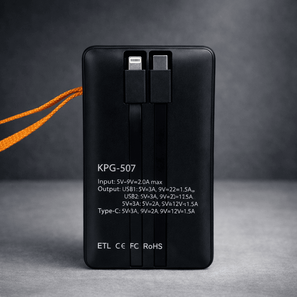 Портативна батарея KPG KPG-507 Power Bank 50000mAh 22.5W з цифровим дисплеєм