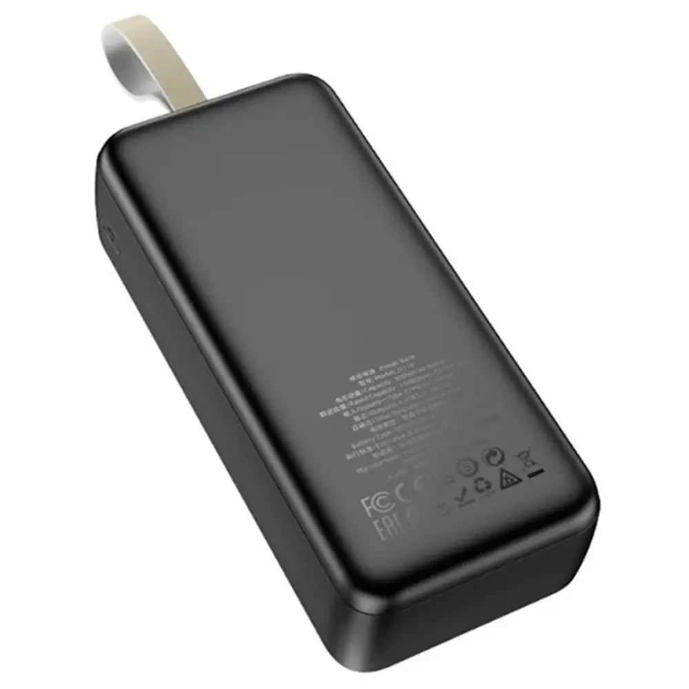 Повербанк Awei J111B 50000 mAh, 22.5W — портативний зовнішній акумулятор з швидкою зарядкою, 3 виходи, Li-Pol, чорний