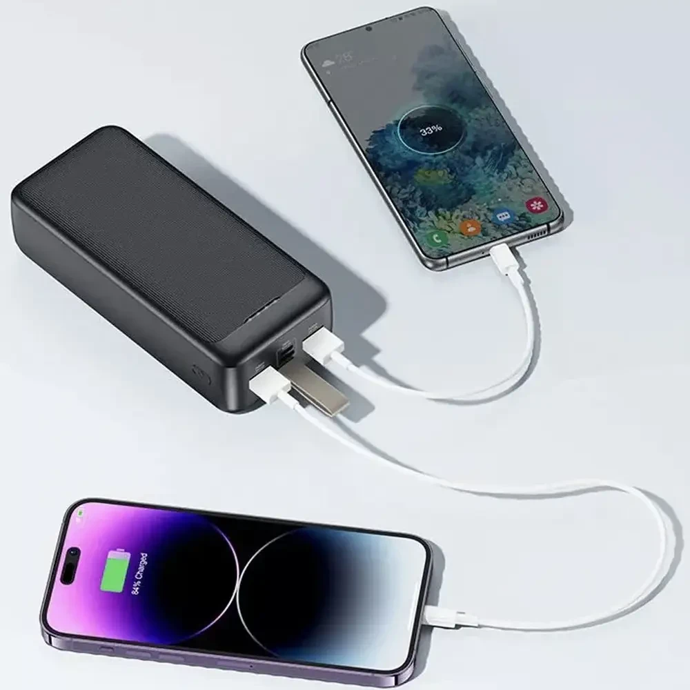 Повербанк Awei J111B 50000 mAh, 22.5W — портативний зовнішній акумулятор з швидкою зарядкою, 3 виходи, Li-Pol, чорний