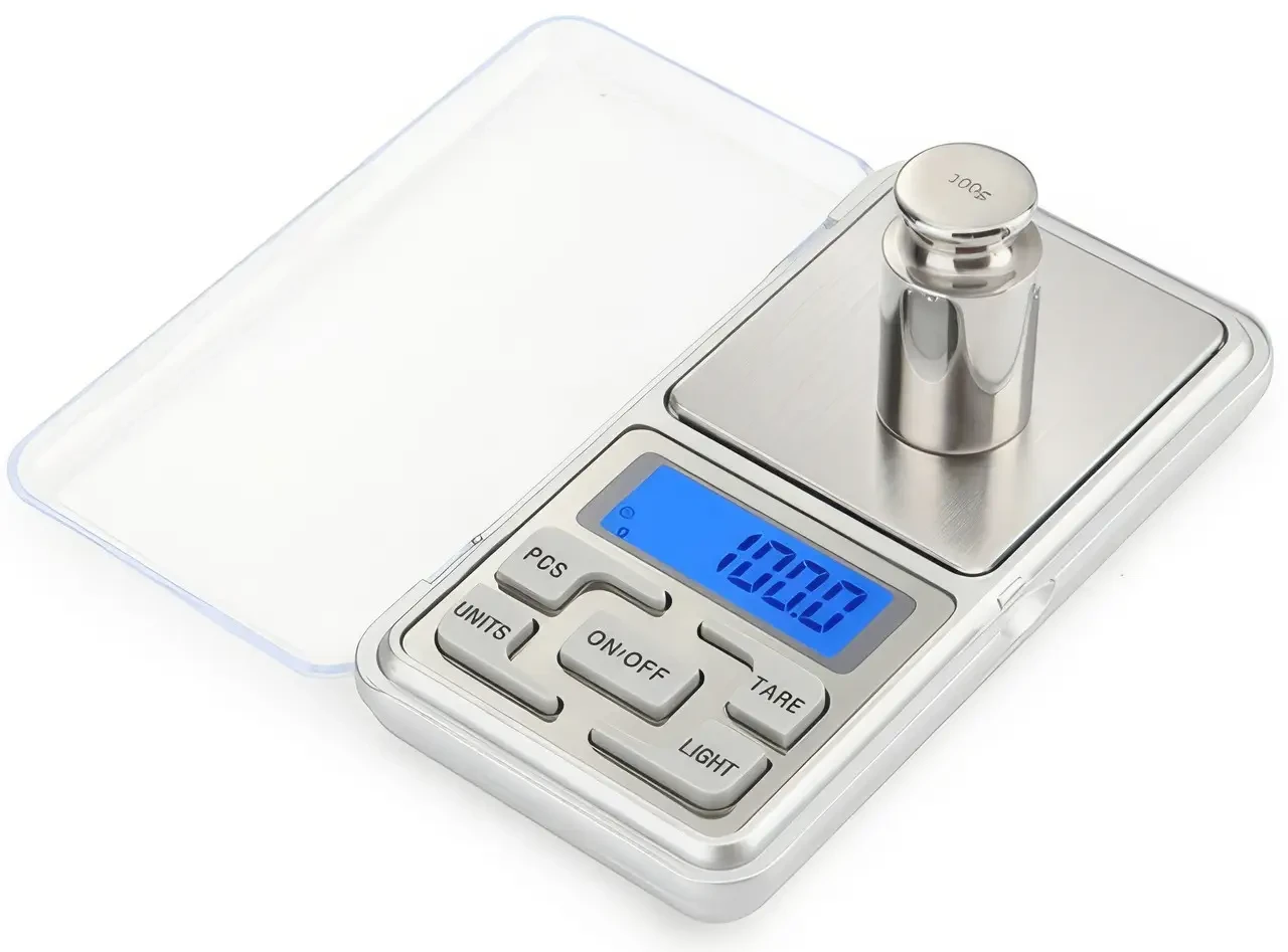 Ювелірні електронні ваги до 500 г, точність 0,01 г, LCD-дисплей із підсвіткою, портативні мініваги для золота, каміння та дрібних