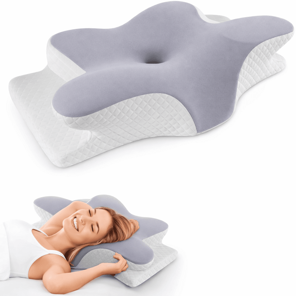 Ортопедична подушка для сну Метелик з ефектом пам’яті Memory Foam 50х30 см. Анатомічна подушка під шию