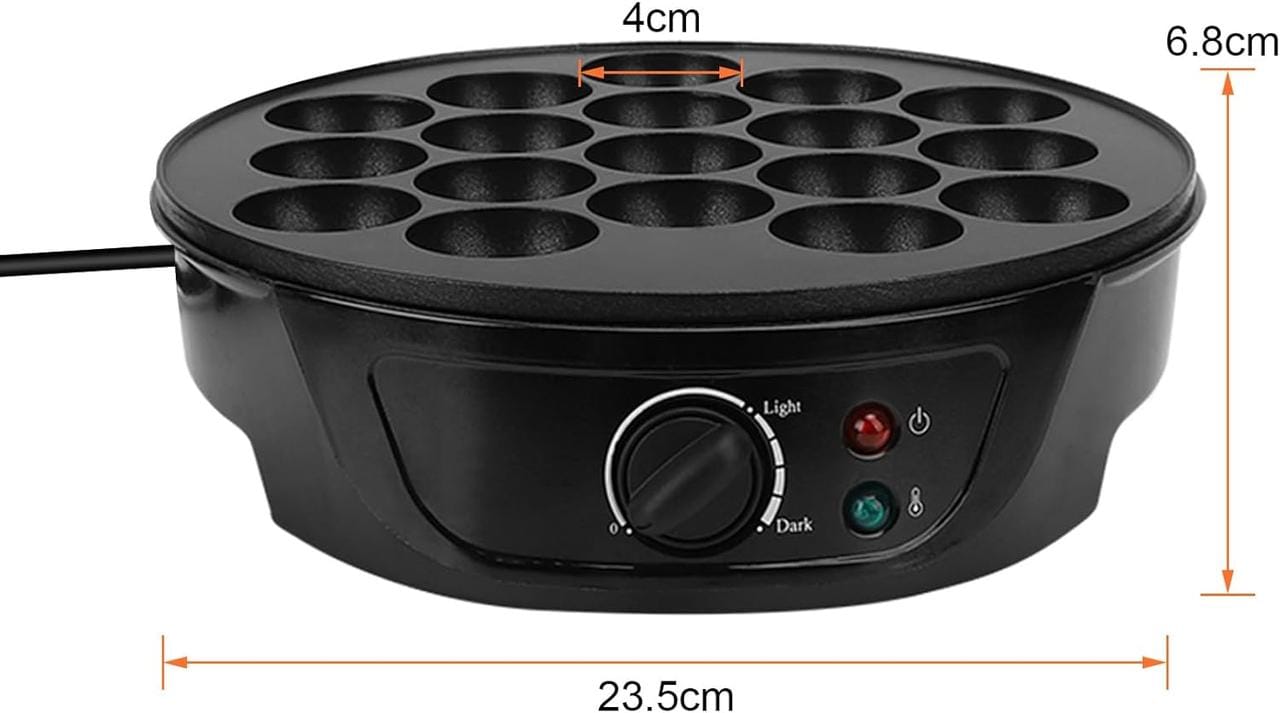 Електрична такоячниця RAF Takoyaki Maker для приготування пончиків, кейсів-попсів і м’ясних кульок (18 комірок) антипригарна