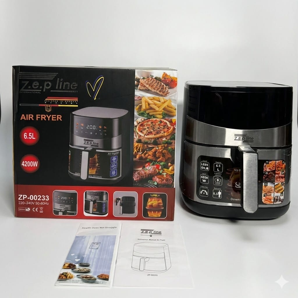 Аерофритюрниця мультипіч Zepline ZP-00233 (6.5 л, 4200 Вт) з двома ТЕНами та сенсорним управлінням + Силіконова форма