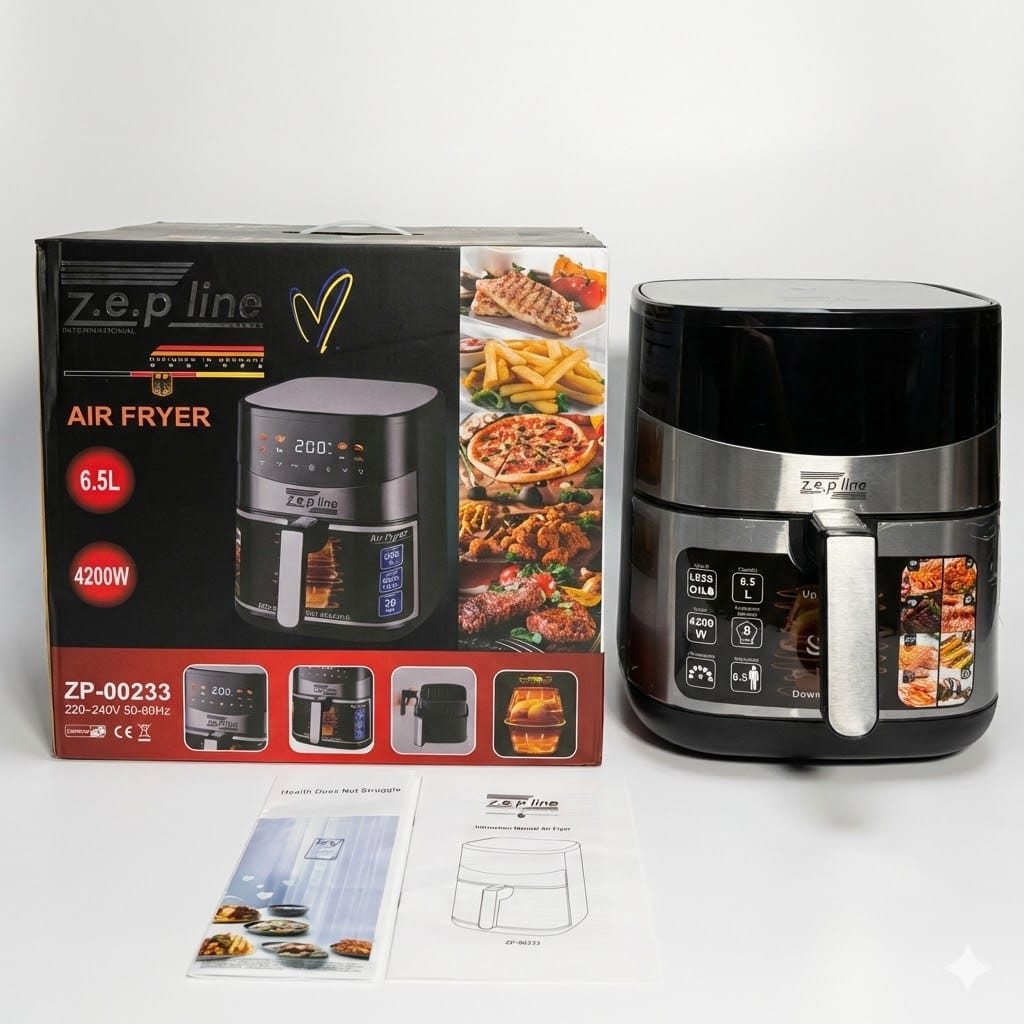 Аерофритюрниця мультипіч Zepline ZP-00233 (6.5 л, 4200 Вт) з двома ТЕНами та сенсорним управлінням + Силіконова форма