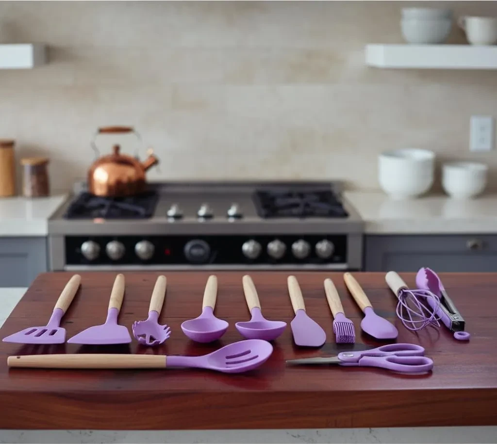 Набір силіконового кухонного приладдя 19 предметів Kitchen Set Кухонний набір із дощечкою