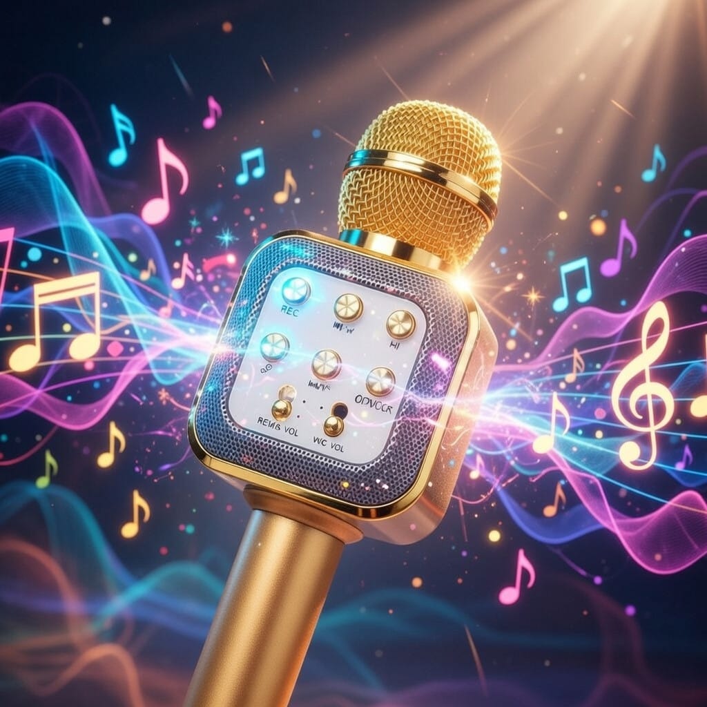 Караоке-мікрофон Bluetooth DM WS1818 з динаміками бездротова колонка мікрофон для співу Жовтий