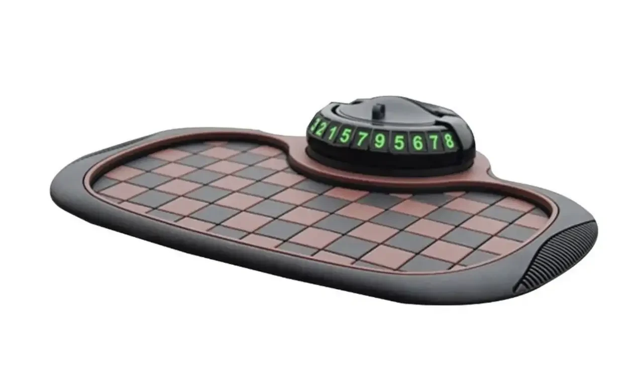 Багатофункціональний автомобільний килимок 3-в-1 з тримачем телефона та паркувальною табличкою для панелі авто