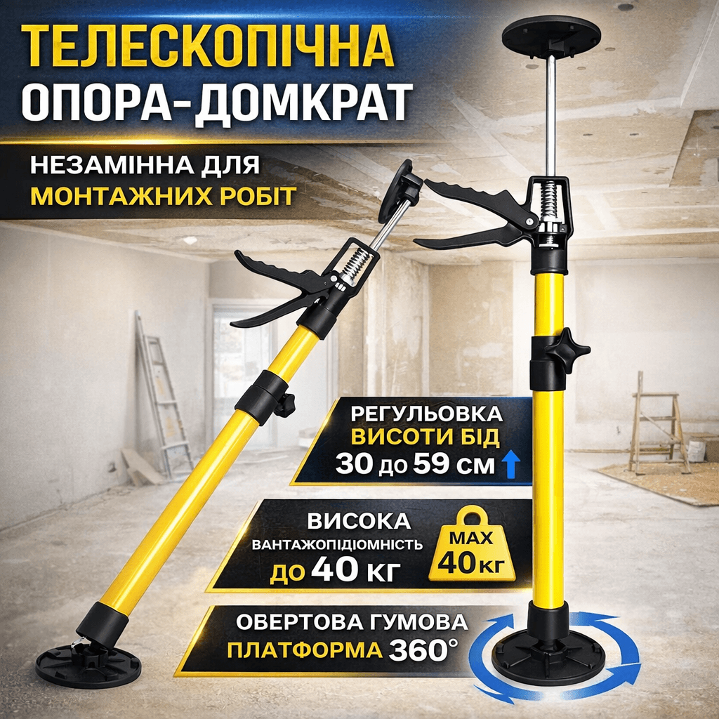 Багатофункціональна телескопічна опора-будиночок 30-59 см з регулюванням висоти та вантажністю до 40 кг