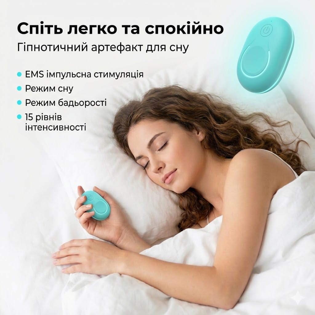Портативний пристрій Supretto для покращення сну з 15 режимами, EMS-терапією та USB-зарядкою
