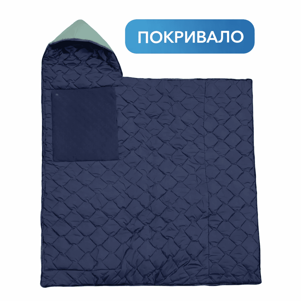 Зимовий спальний мішок із підігрівом від павербанка USB 215х65 см (до -30°C) / Теплий тактичний спальник-ковдра