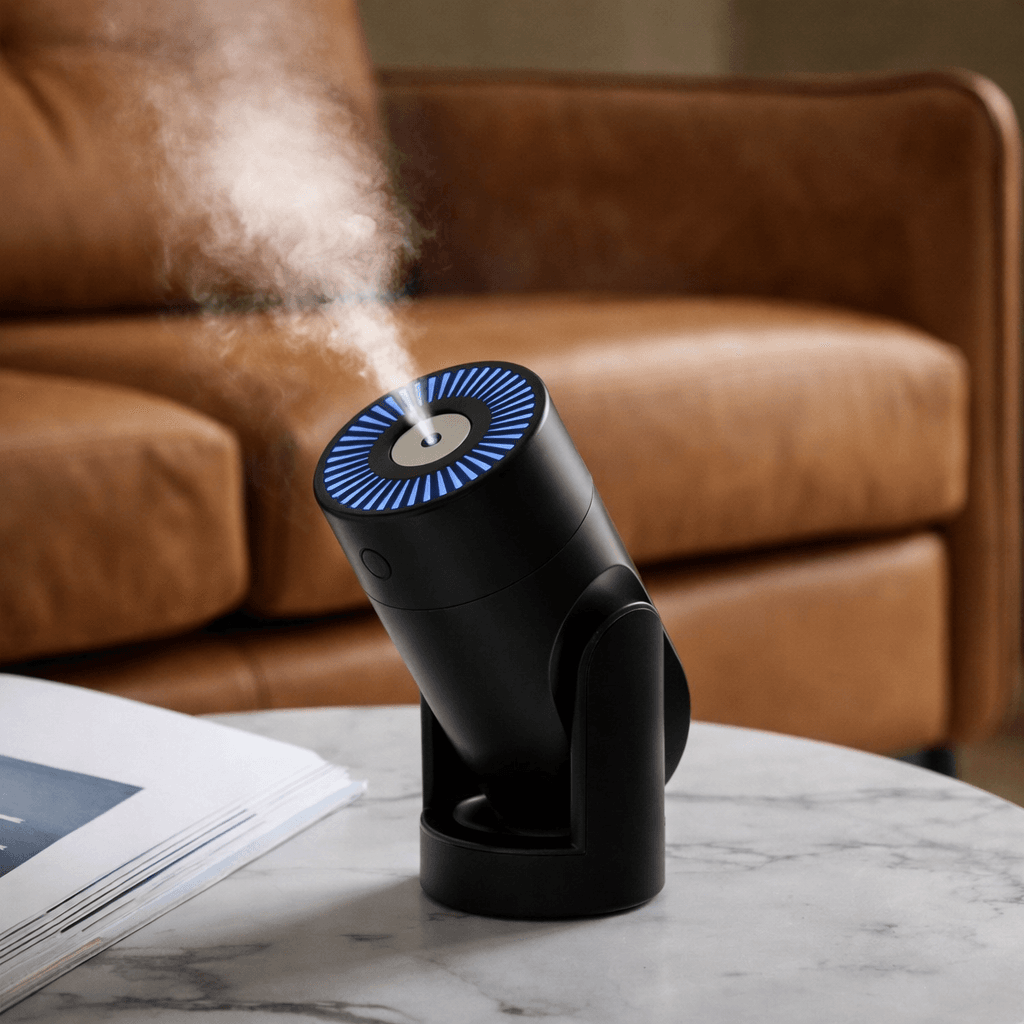 Зволожувач повітря-нічник Shaking Head Humidifier L09 — 220 мл, ультразвуковий, регульований нахил, LED-підсвітка, USB-живлення