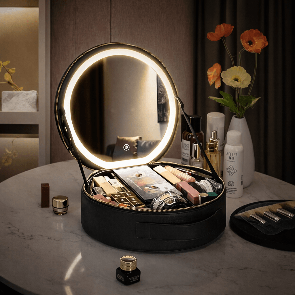 Органайзер-косметичка Niceland з LED-дзеркалом і регульованими відділеннями