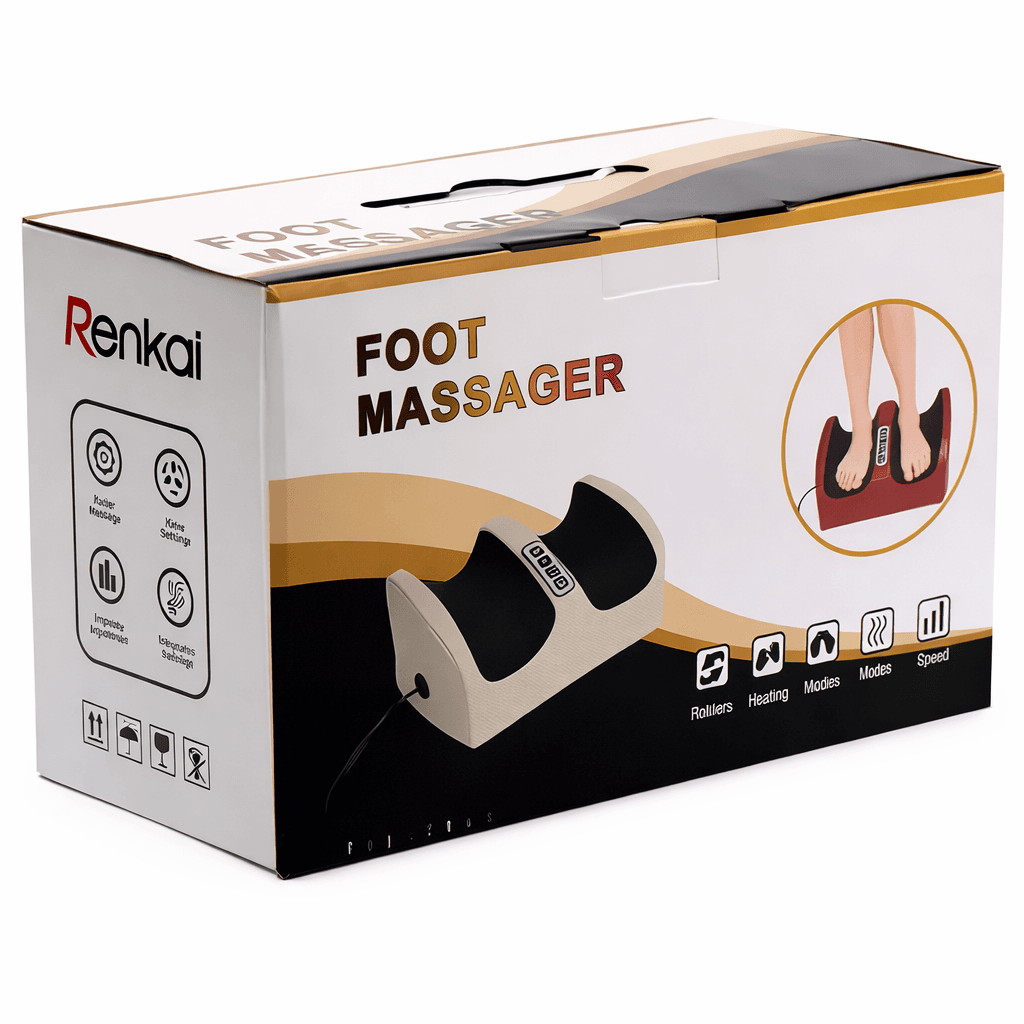 Масажер для ніг Renkai Foot Massager роликовий із підігрівом, 3 режими, для зняття втоми