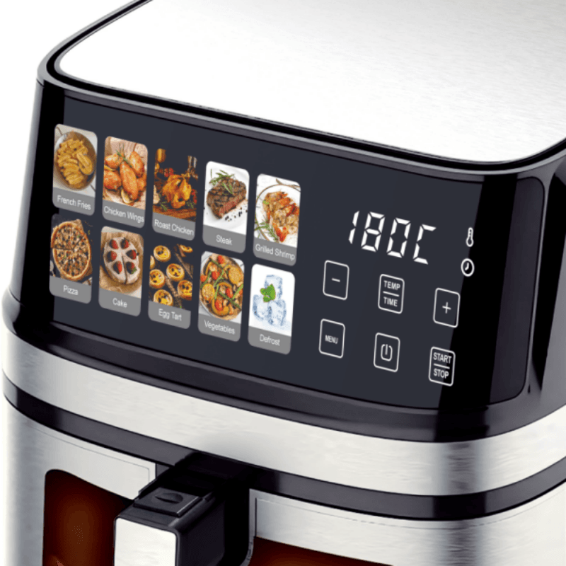 Аерогриль-аерофритюрниця Prime Kitchen AF8005ETG 12,5 л, 4400 Вт, з подвійними нагрівальними елементами та сенсорним керуванням