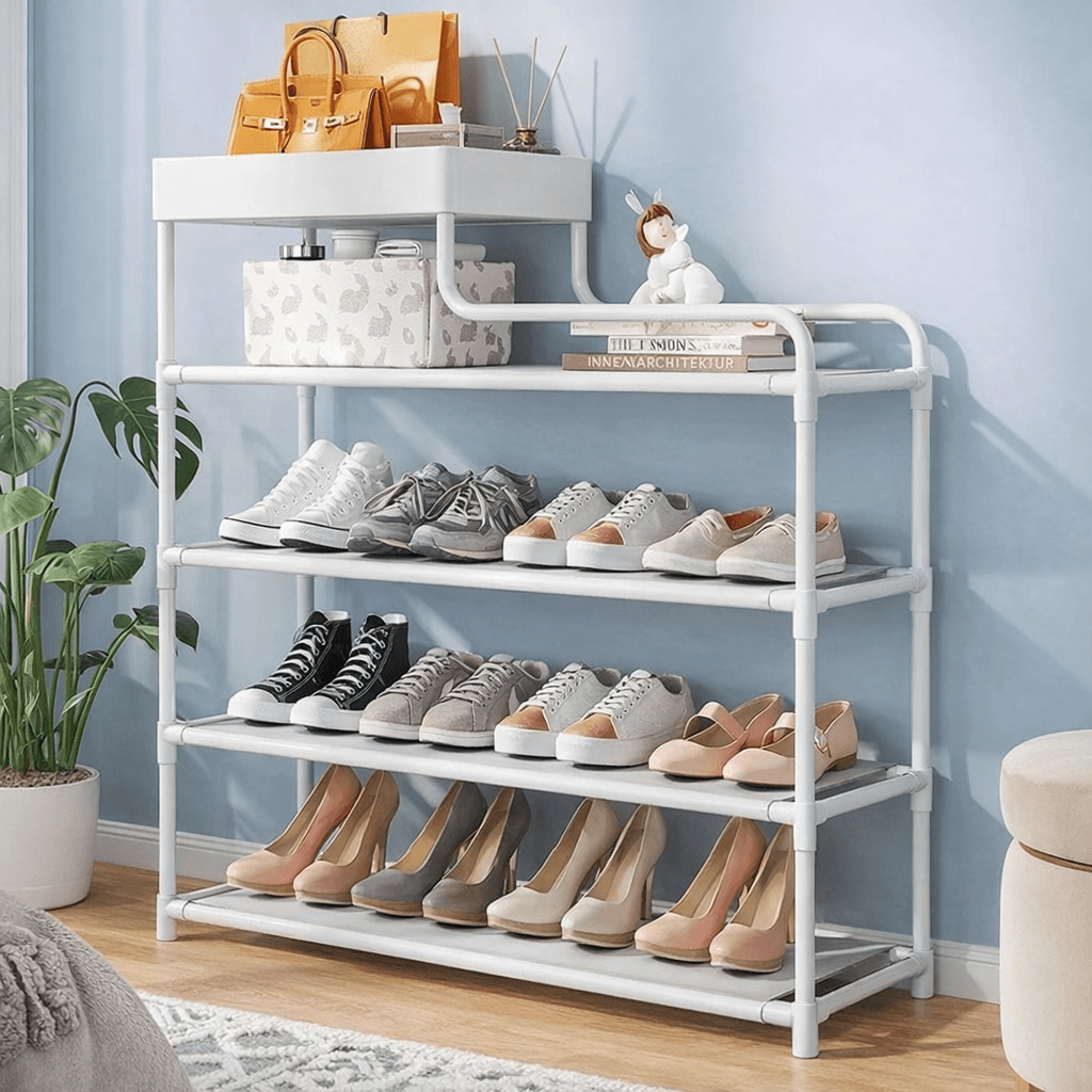 Металева взута-етажерка для взуття Shoe Rack — полиця для передпокою, компактна та міцна