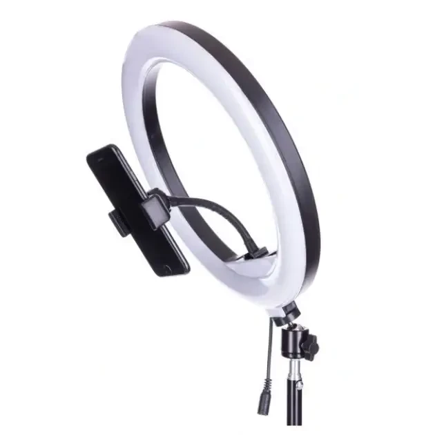 Кільцева LED-лампа 30 см QX-260 з тримачем для телефона, USB, регульованою яскравістю і колірною температурою