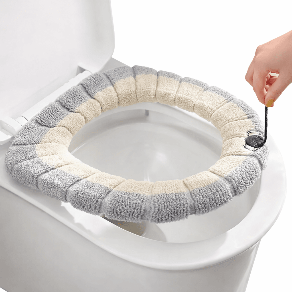 М’яка накладка для унітаза з петлею, 30 см, Бежевий/ Тепла накладка на сидінні унітаза