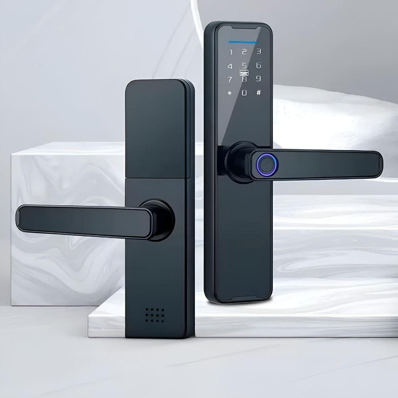 Розумний дверний замок із біометрією на батарейках і USB, Bluetooth, TUYA/ Електронний замок із паролем