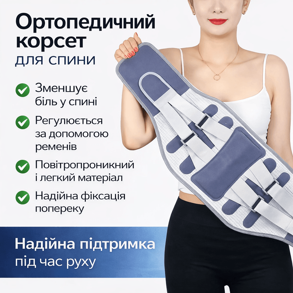 Корсет для спини універсальний із ременями Belt/Коректор постави/Пояс для спини