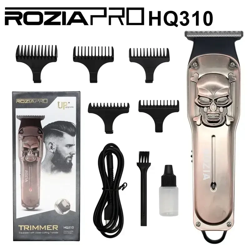 Тример чоловічий для вусів і бороди ROZIA HQ310 AND 6162-2 акумуляторний, чорний із сірим