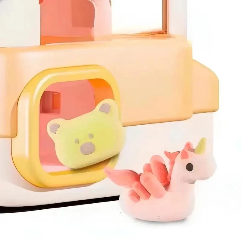 Ігровий автомат з іграшками Ведмедик, акумуляторний, USB-зарядка, 5 іграшок і 5 монет