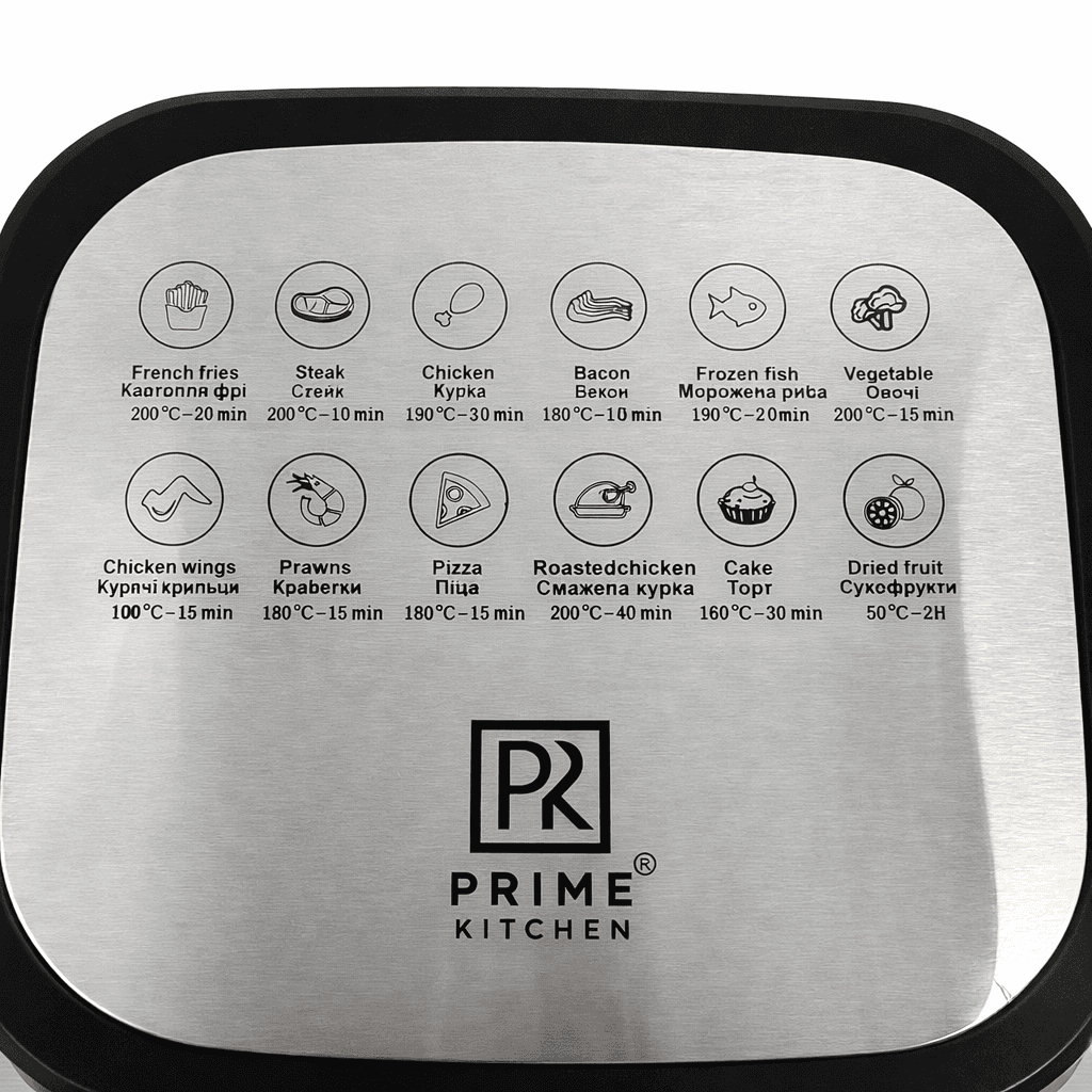 Аерогриль Prime Kitchen AF90122DTW, 12,5 л, 2 ТЕНи, сенсорне керування