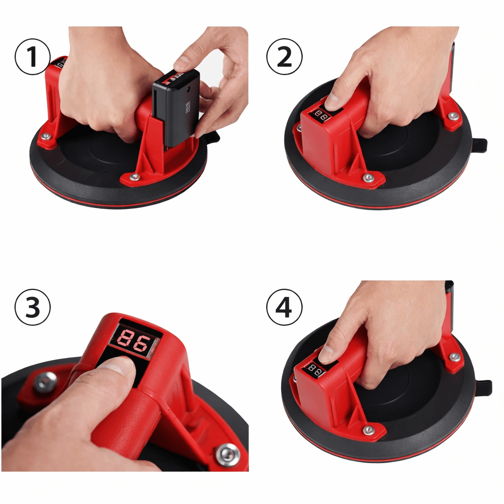 Акумуляторна вакуумна присоска до 200 кг у кейсі, PPS-90/Присосок-ручка для підіймання та фіксації вантажів