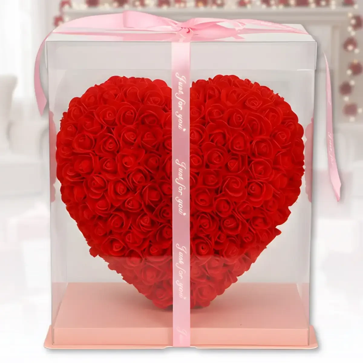 Серце з троянд у подарунковій коробці (KR-20) (Розмір серця 28/25/13 см) Романтичний подарунок Love Box