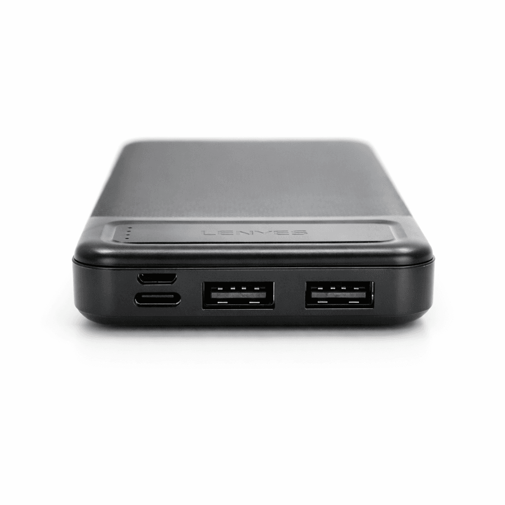 Зовнішній акумулятор Power bank 10000 mAh Lenyes PX162 компактний універсальний на 2 входи Чорний