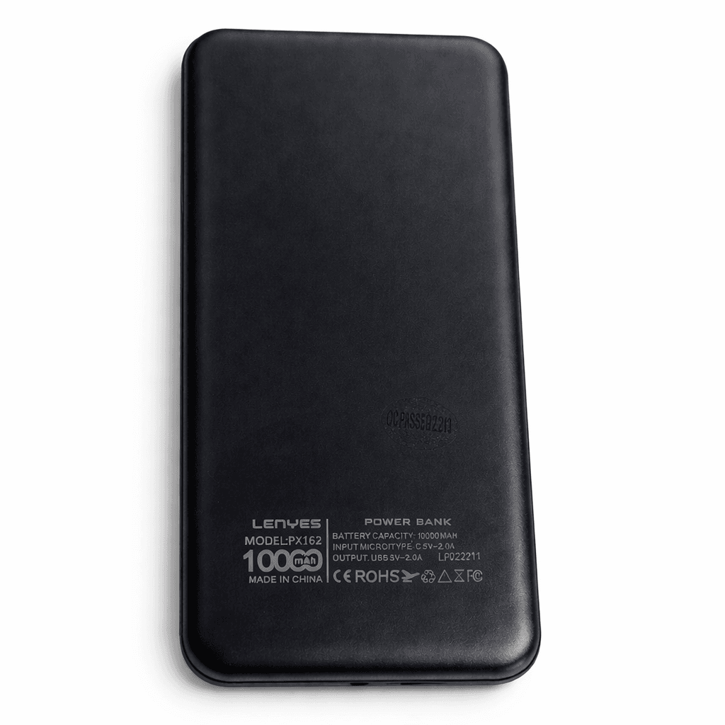 Зовнішній акумулятор Power bank 10000 mAh Lenyes PX162 компактний універсальний на 2 входи Чорний