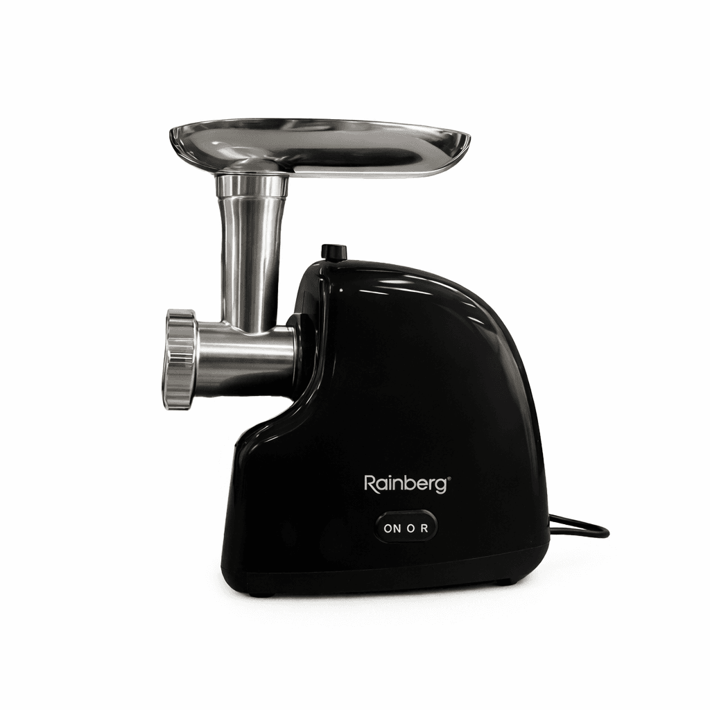 Потужна електрична м’ясорубка Rainberg RB-2319 3000 Вт для фаршу та заготівок чорна