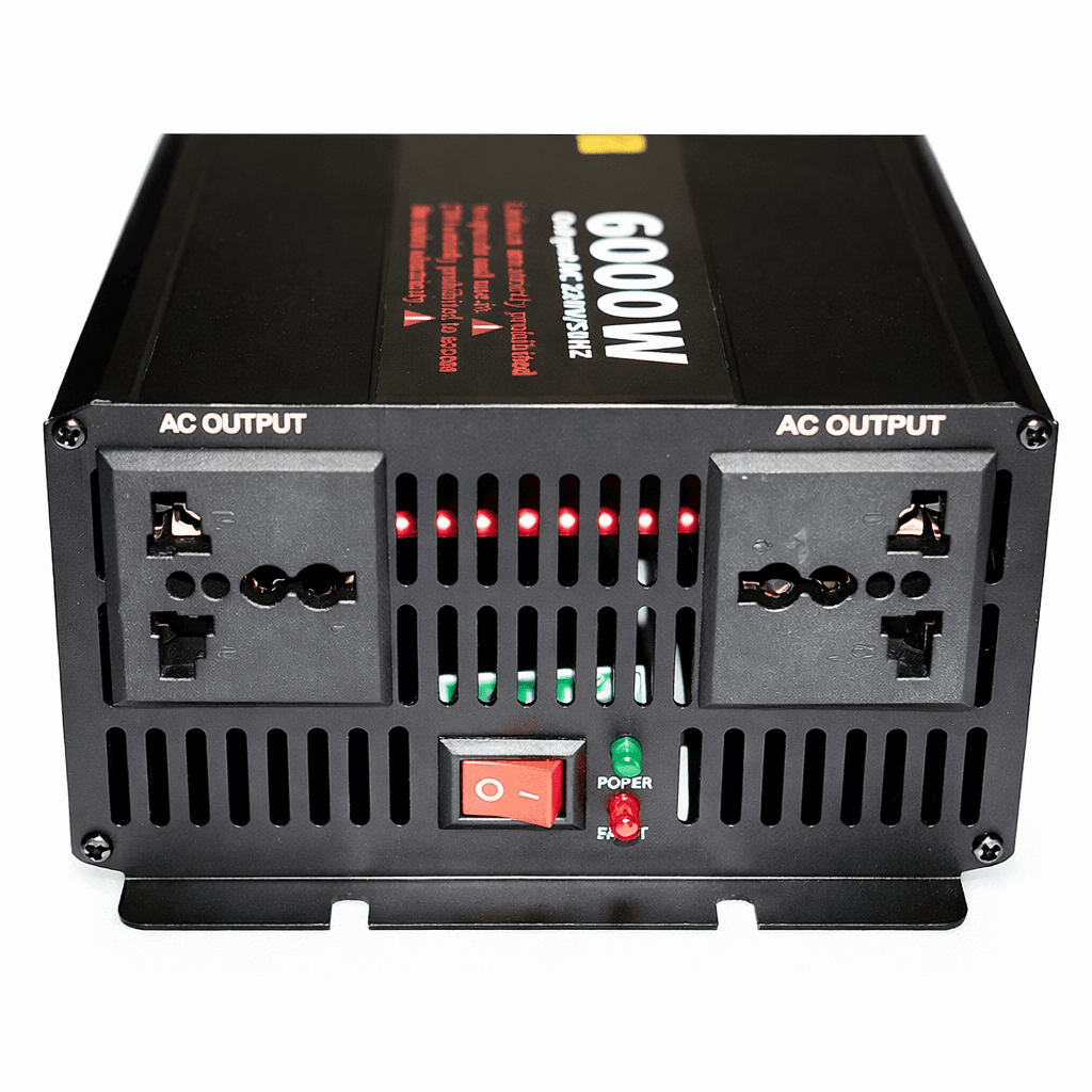 Перетворювач напруги ERYUAN 12-220 В MX-6000 Вт, чиста синусоїда, LCD-дисплей, інвертор від акумулятора