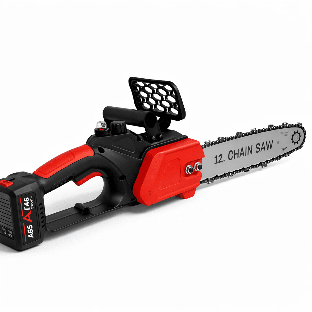 Акумуляторна ланцюгова пила 12″, із шиною 12 дюймів, 2 акумулятори 48V Li-ion, у пластиковому кейсі