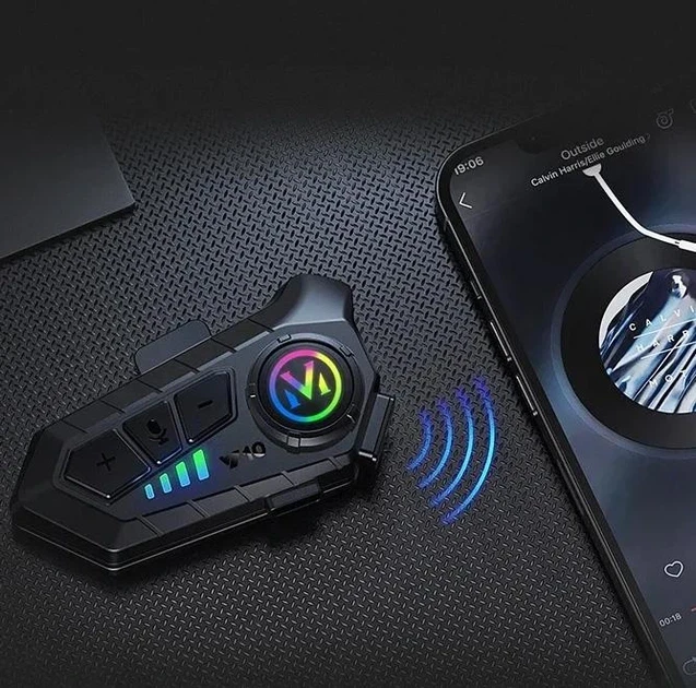 Бездротова мотогарнітура Y10 на шолом із м’яким мікрофоном і Bluetooth 5.3 + аксесуари, чорна
