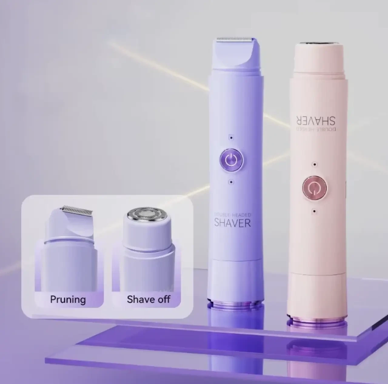 Акумуляторний епілятор-міні бритва SHAVER 2в1 101N Esonstyle з двома насадками Pruning/Shave off, USB-заряджання, водонепроникні