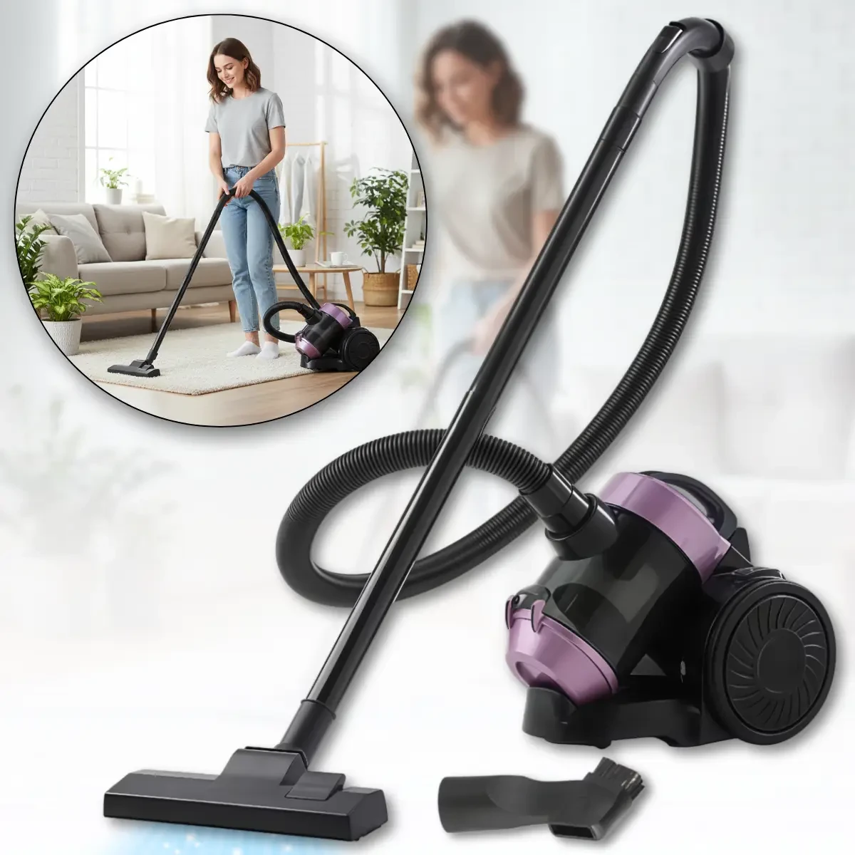 Побутовий пилосос з автоматичним змотуванням кабелю та щілинною насадкою RAF R.8710P 800W