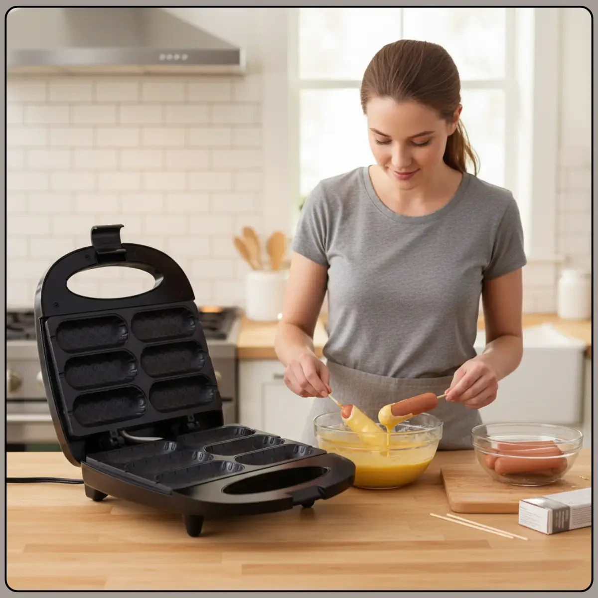 Електричний апарат для приготування корн-догов з антипригарним покриттям RAF R.2511 750W