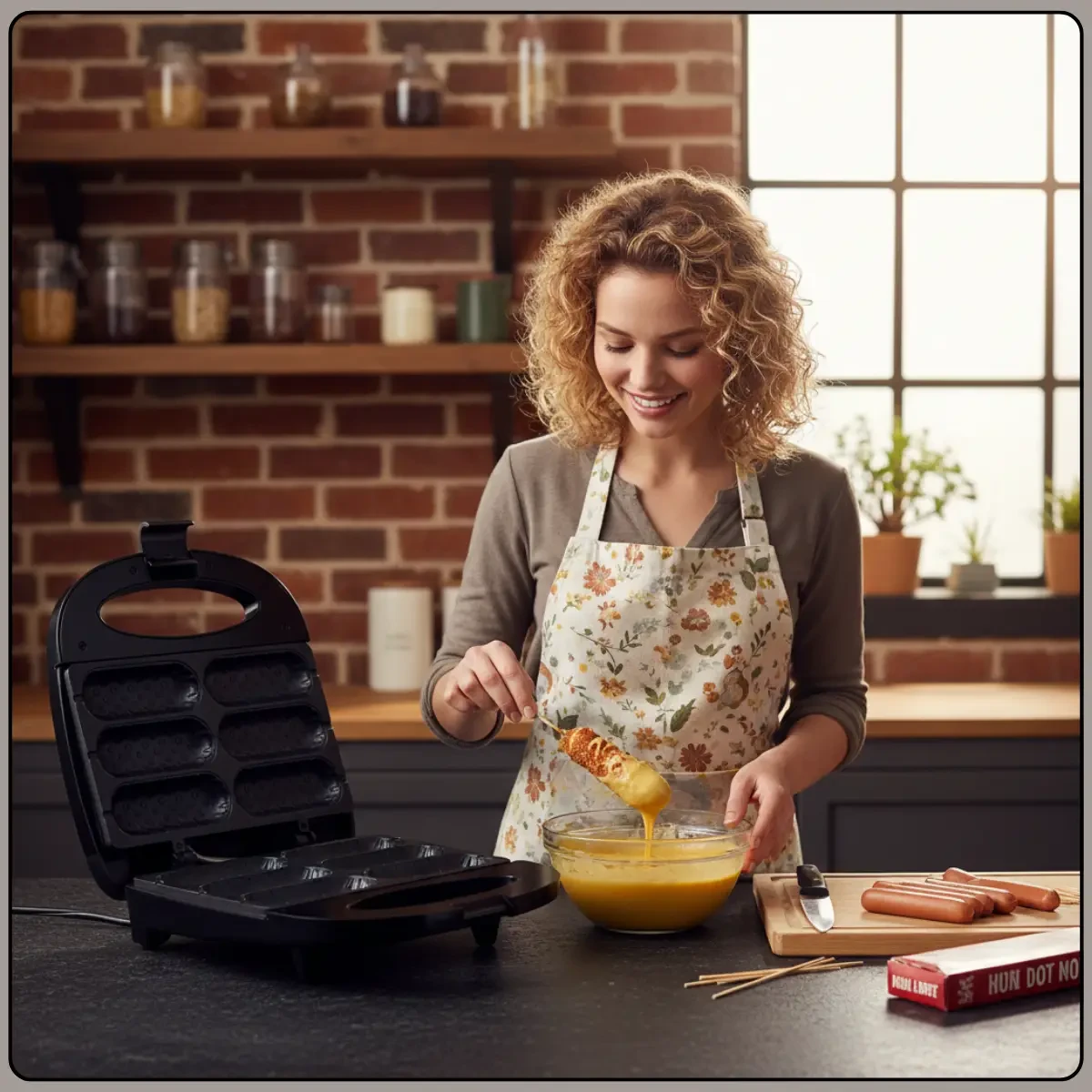 Електричний апарат для приготування корн-догов з антипригарним покриттям RAF R.2511 750W