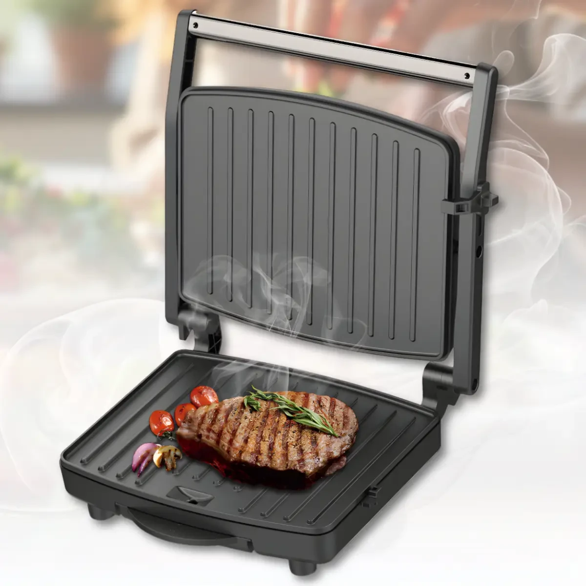 Електричний гриль з антипригарними та рифленими пластинами RAF R.559 2200W