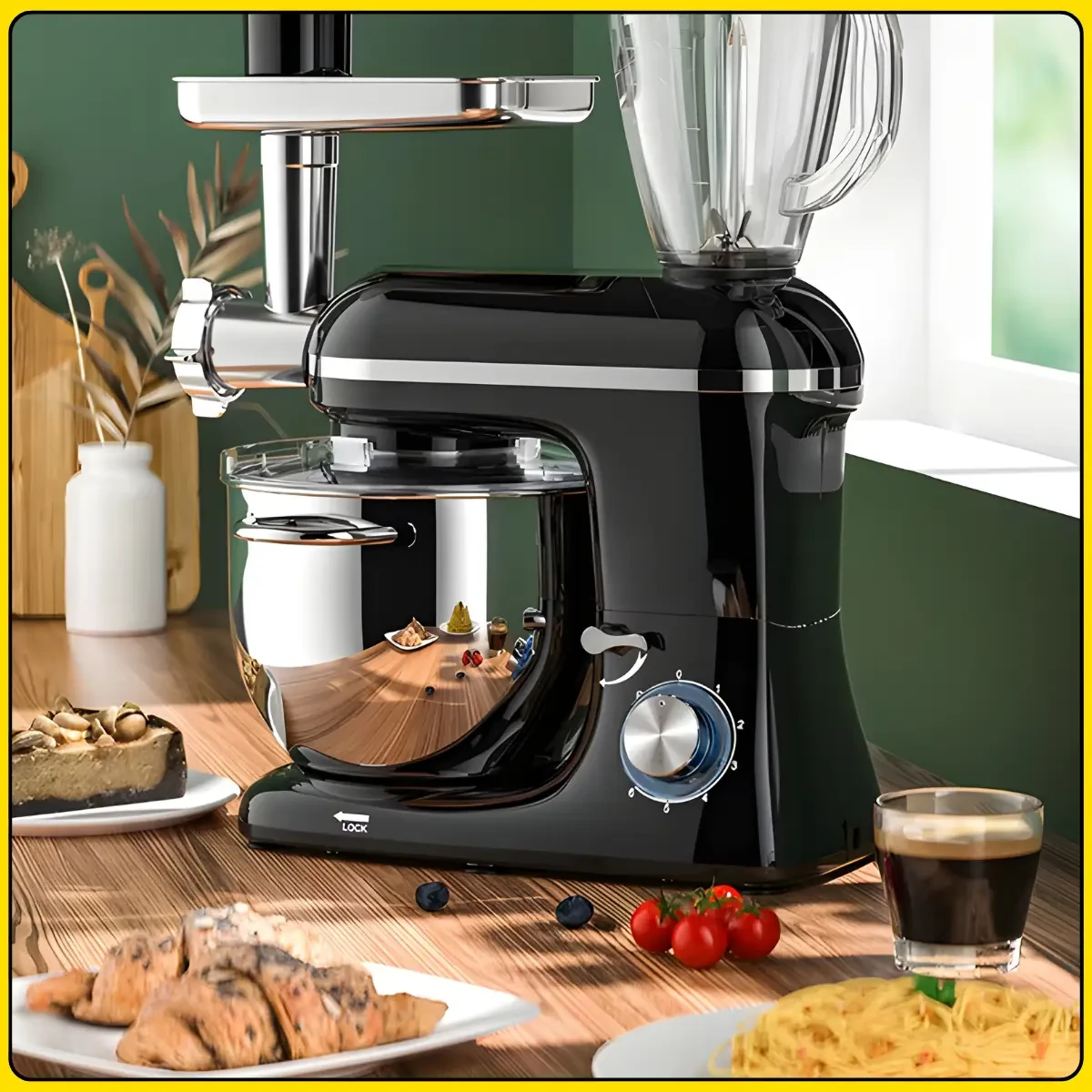 Кухонний комбайн з м’ясорубкою та блендером на 6 швидкостей RAF R.6609B 1500W