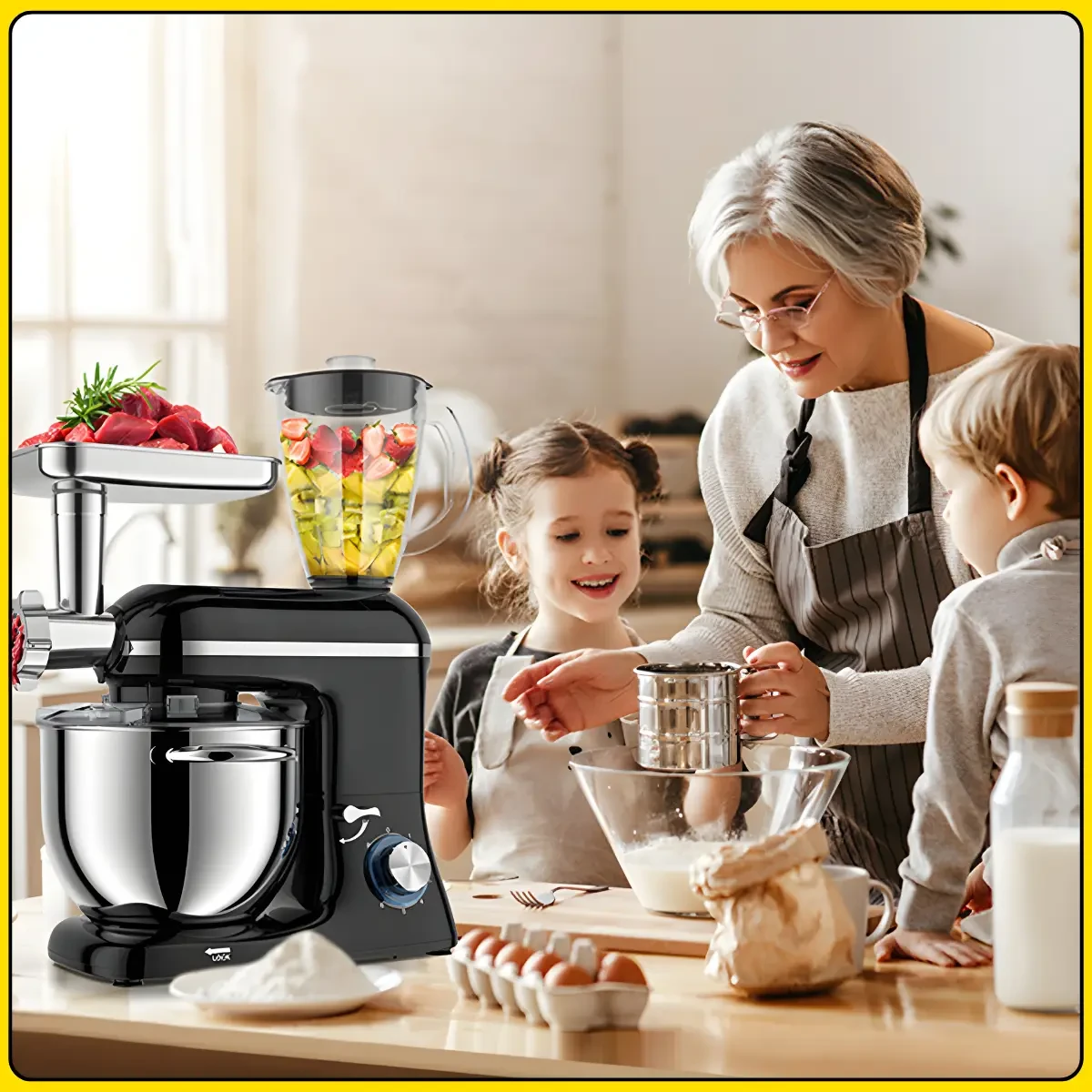 Кухонний комбайн з м’ясорубкою та блендером на 6 швидкостей RAF R.6609B 1500W