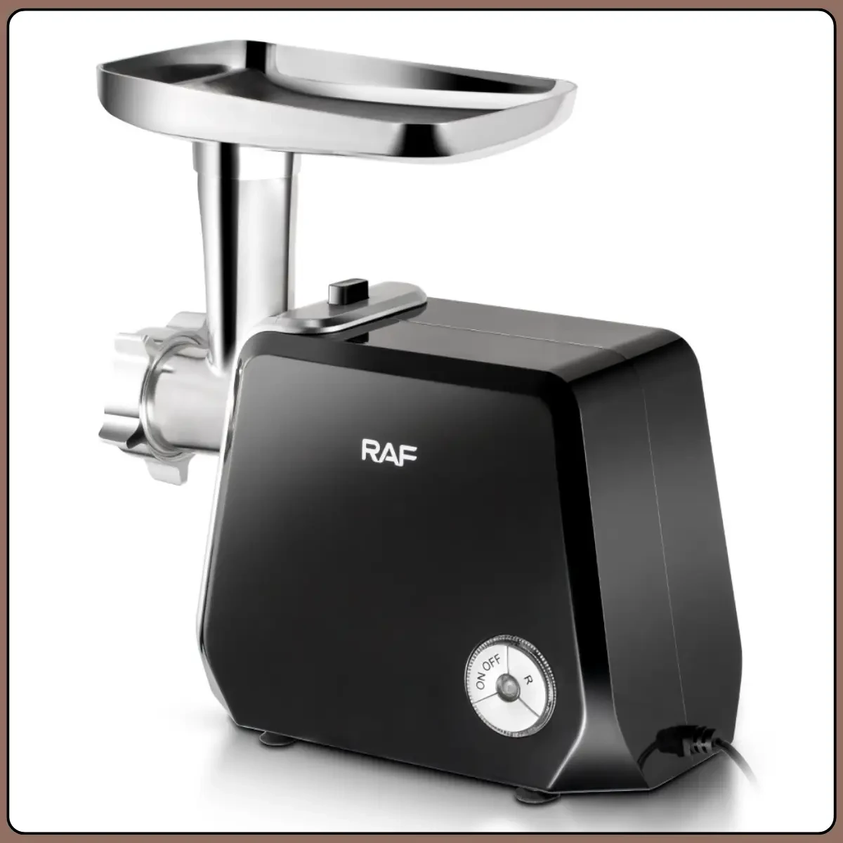 Електрична м’ясорубка з насадками для фаршу, ковбаси та кебе RAF R.3374 1000W