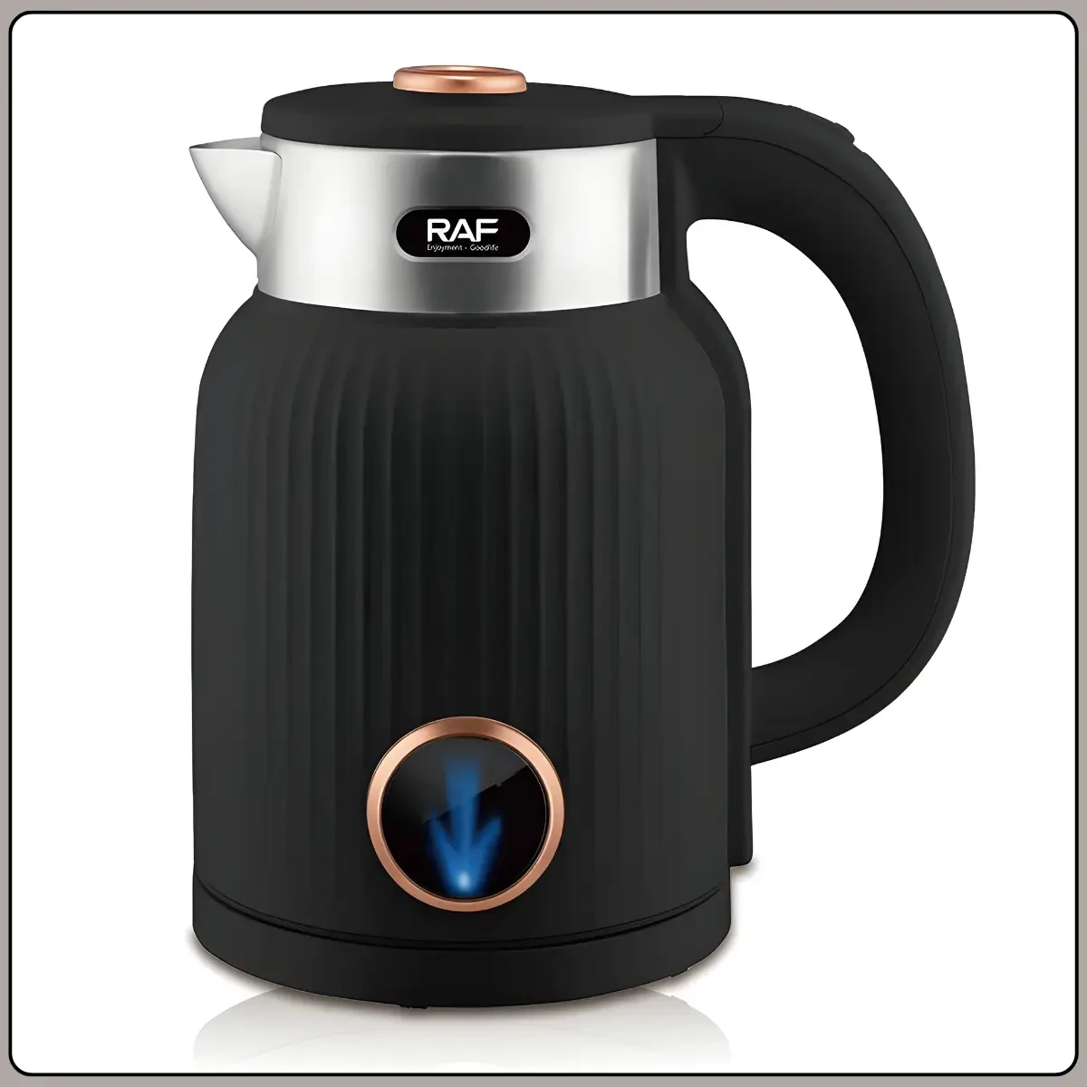 Електричний чайник 1.5 л з автоматичним вимкненням і поворотною базою 360° RAF R.7984 1500W Чорний