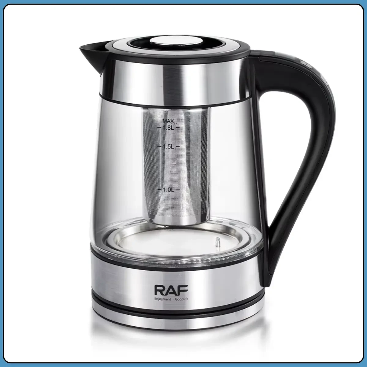 Електричний чайник 1.8 л із заварником й автовимкненням RAF R.7202 2200W