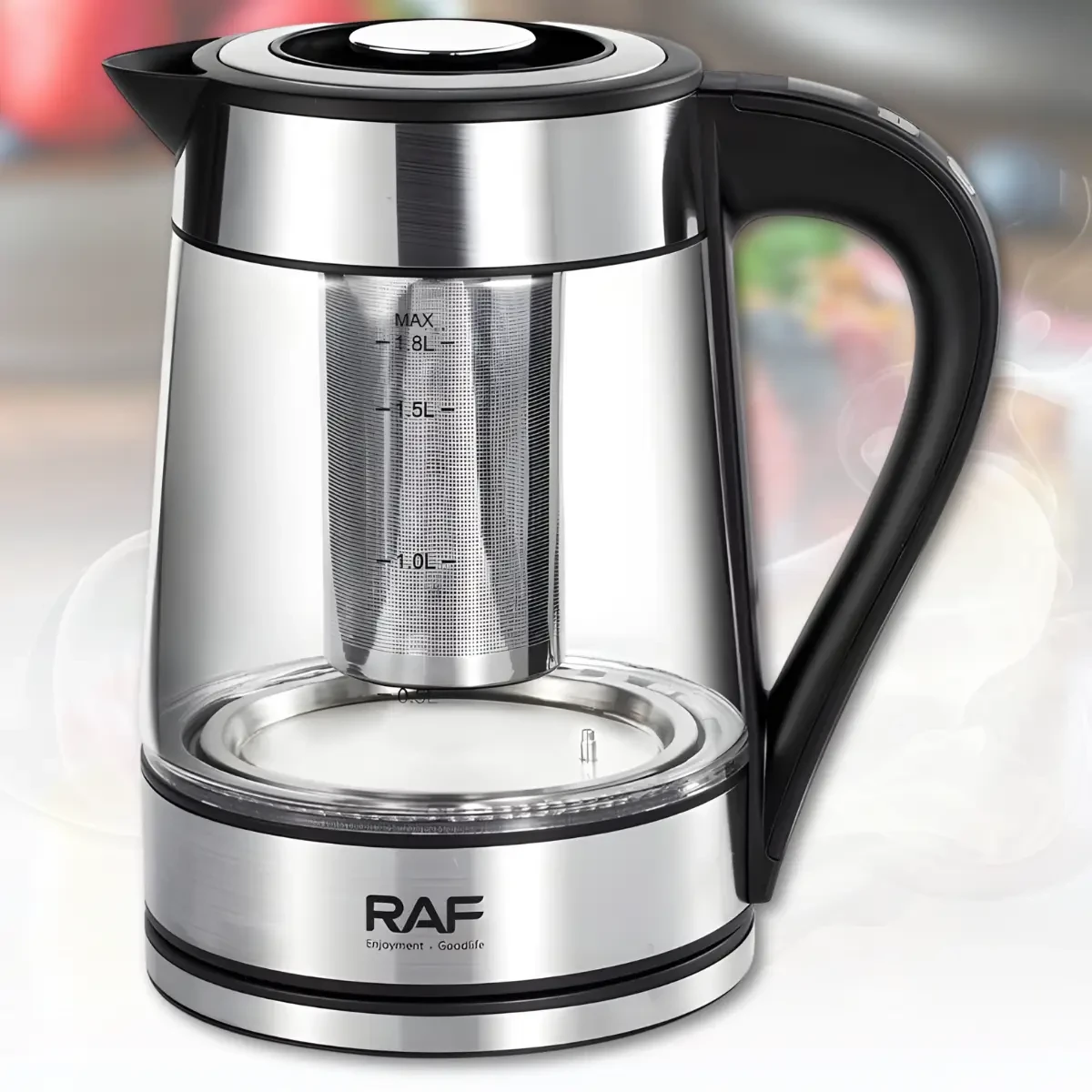 Електричний чайник 1.8 л із заварником й автовимкненням RAF R.7202 2200W