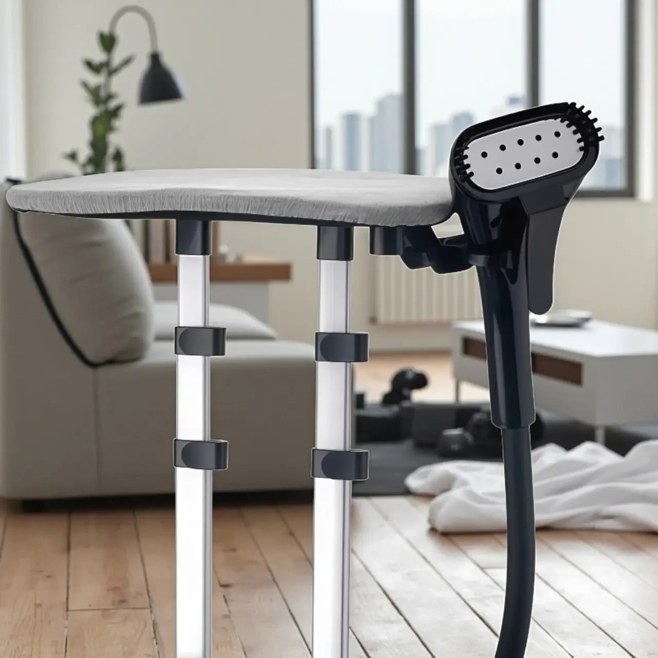 Вертикальний відпарювач із прасувальною дошкою і телескопічної стійкої RAF R.3048R 2000 Вт Рожевий