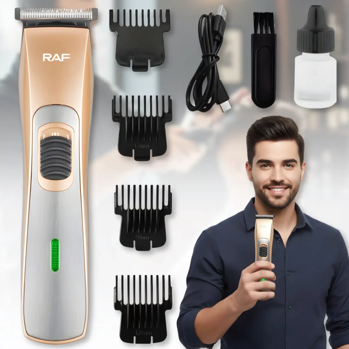 Акумуляторний тример з регулюванням довжини та насадками RAF R.4007 3W