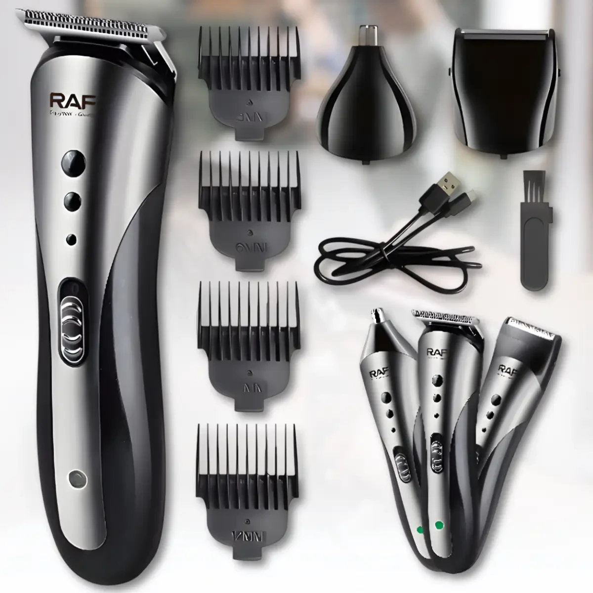 Акумуляторний набір для стриження 3в1 з насадками та USB-зарядкою RAF R.4047 3W