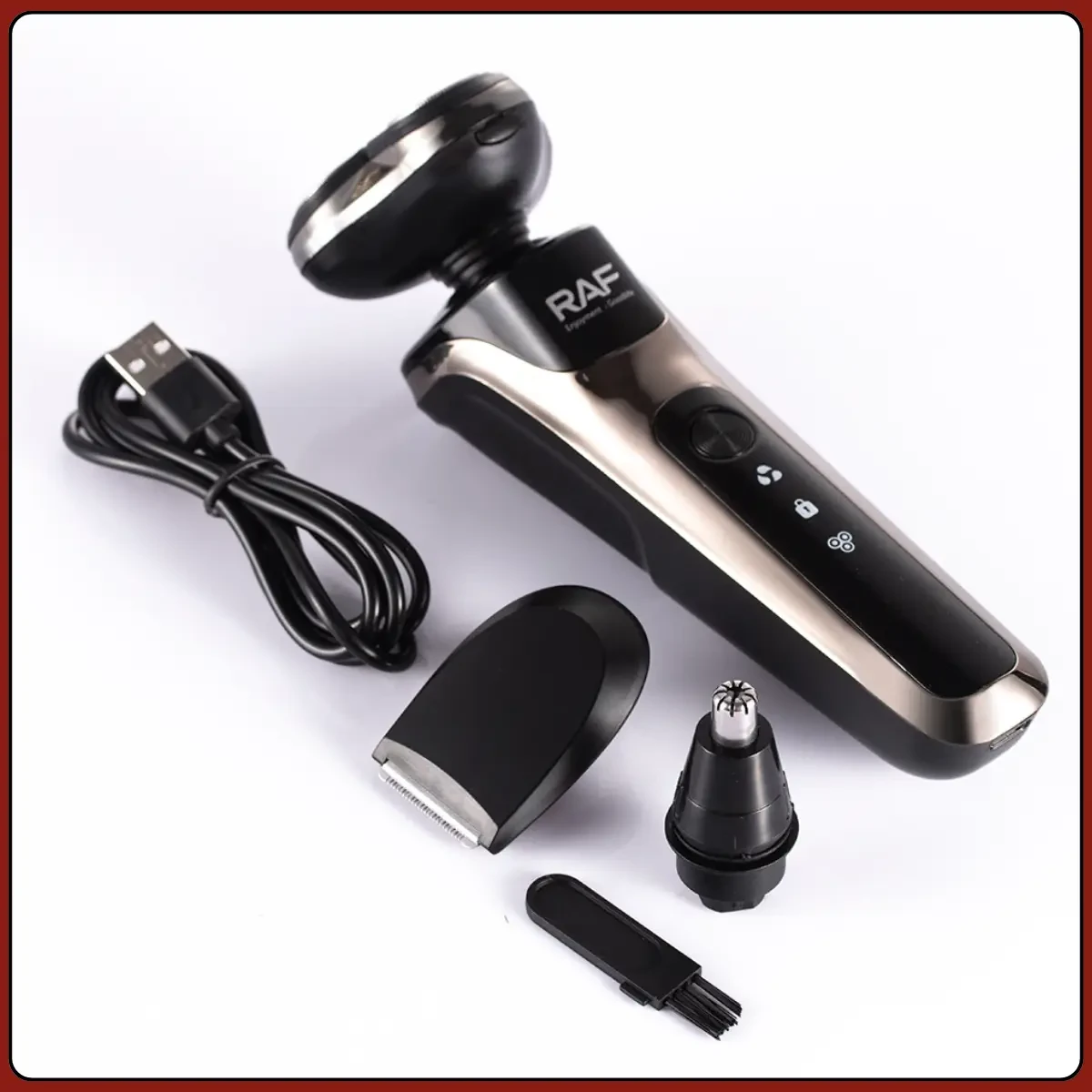 Акумуляторна електробритва 3в1 з трьома плавальними головками та насадками RAF R.4043 3W