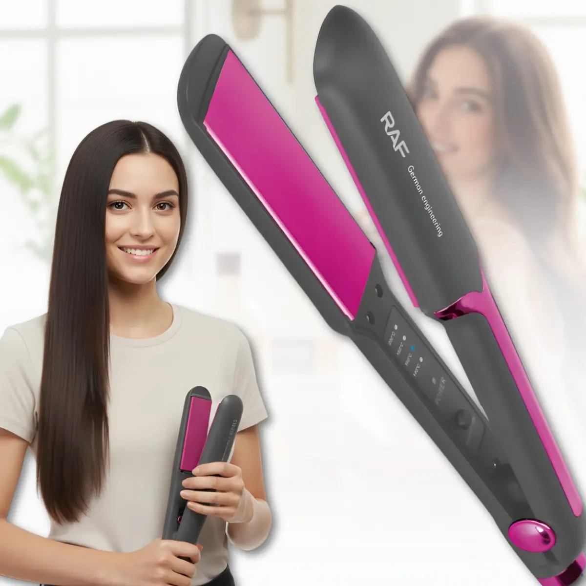 Випрямляч для волосся з цифровим контролем температури 140-200°C RAF R.454P 45W